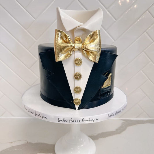 classic tuxedo with gold